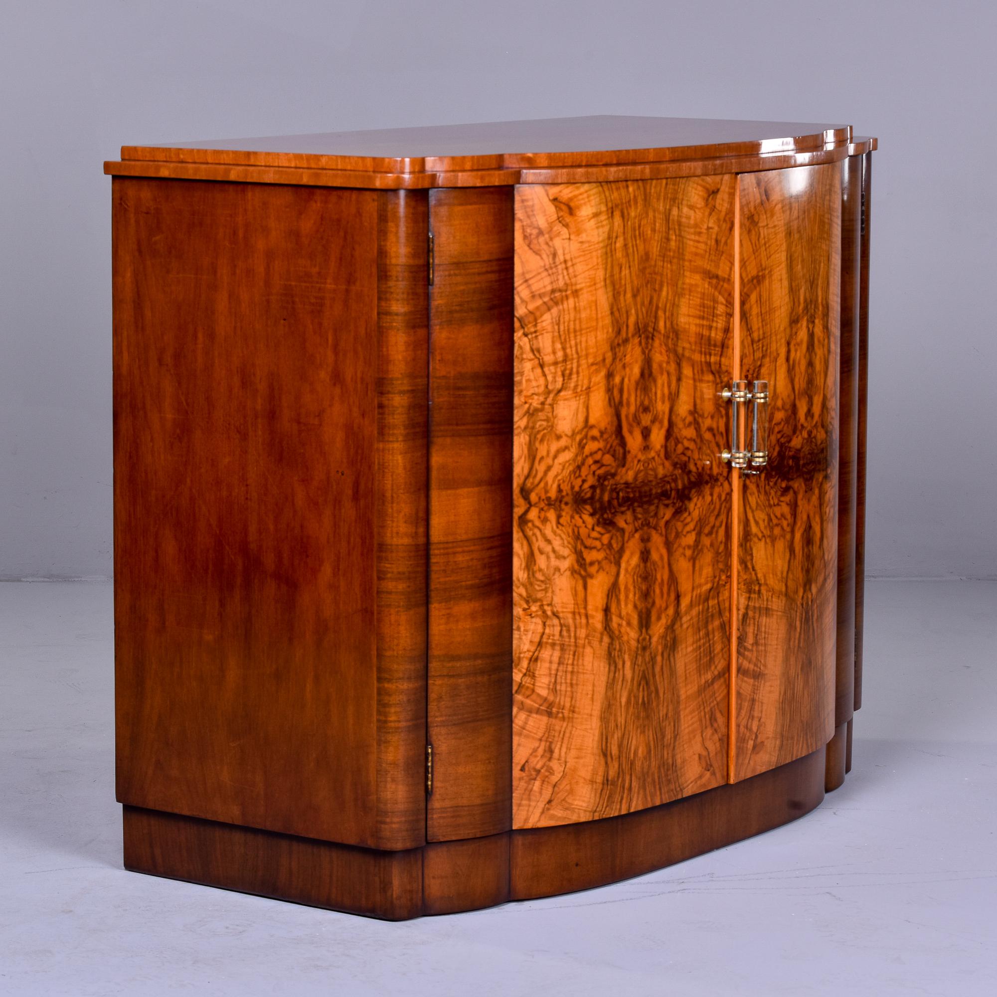 French Art Deco Burr Wood Cabinet with Lucite Hardware 8