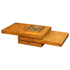 French Art Deco Burr Wood Champagne Table Attributed to Jean Claude Mahey