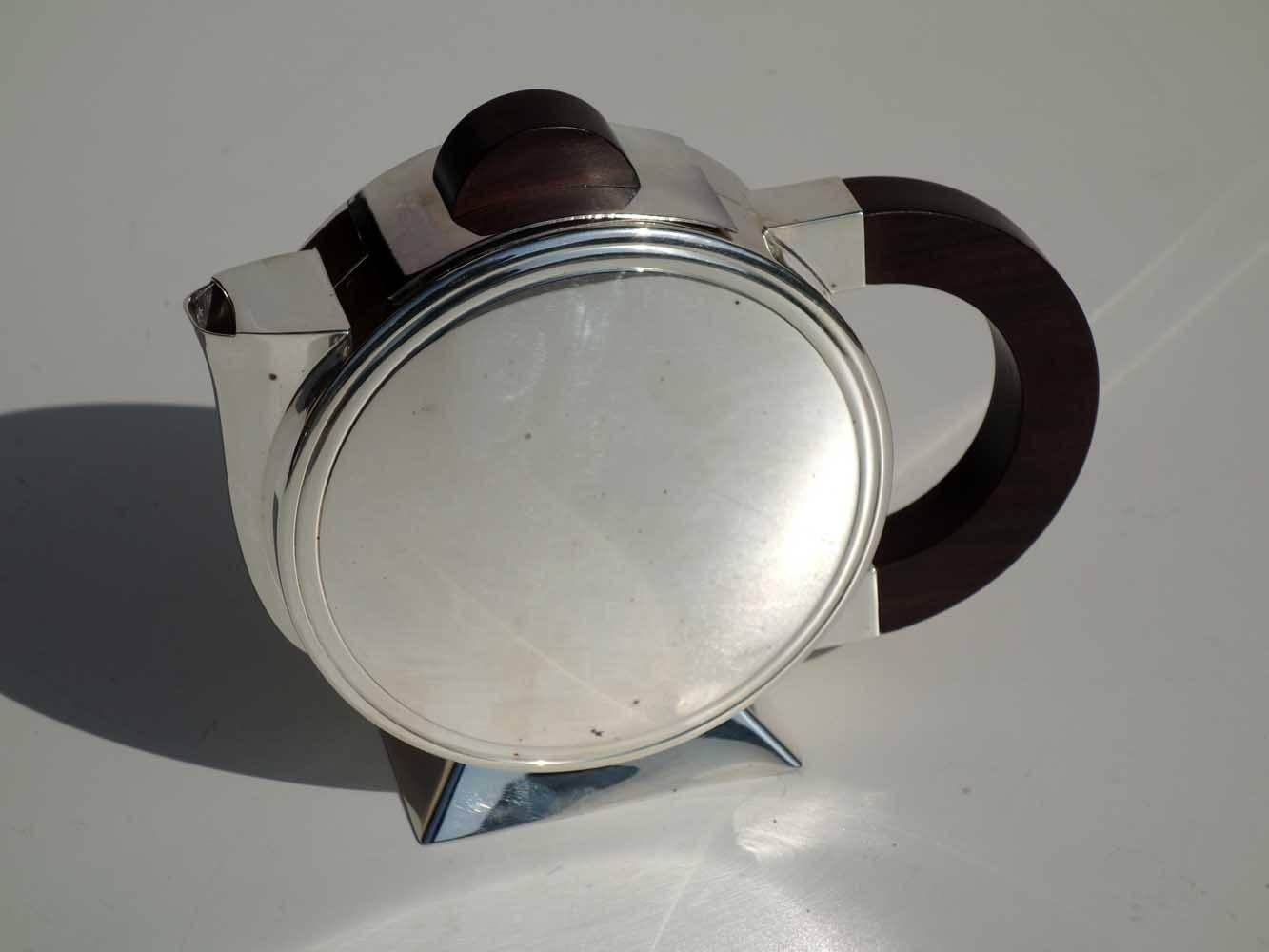 Silvered French Art Deco by Christian Fjerdingstadt for Christofle Teapot Creamer