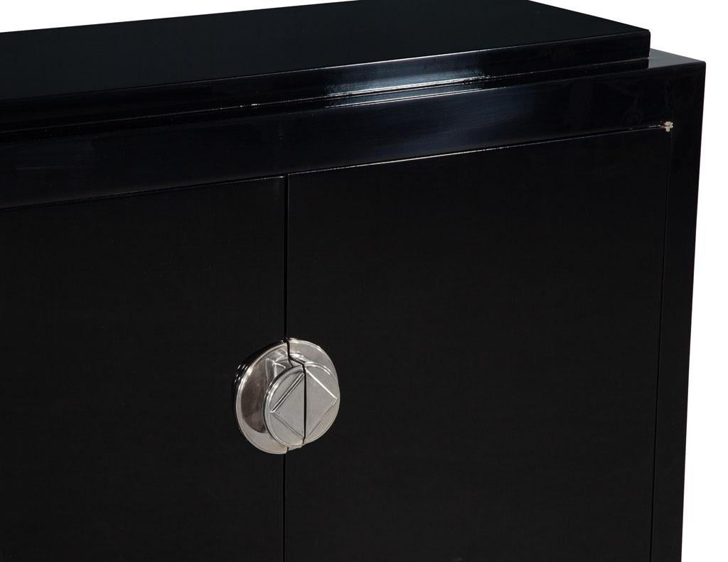 French Art Deco Cabinet in High Gloss Black circa 1950s Restored For Sale 1