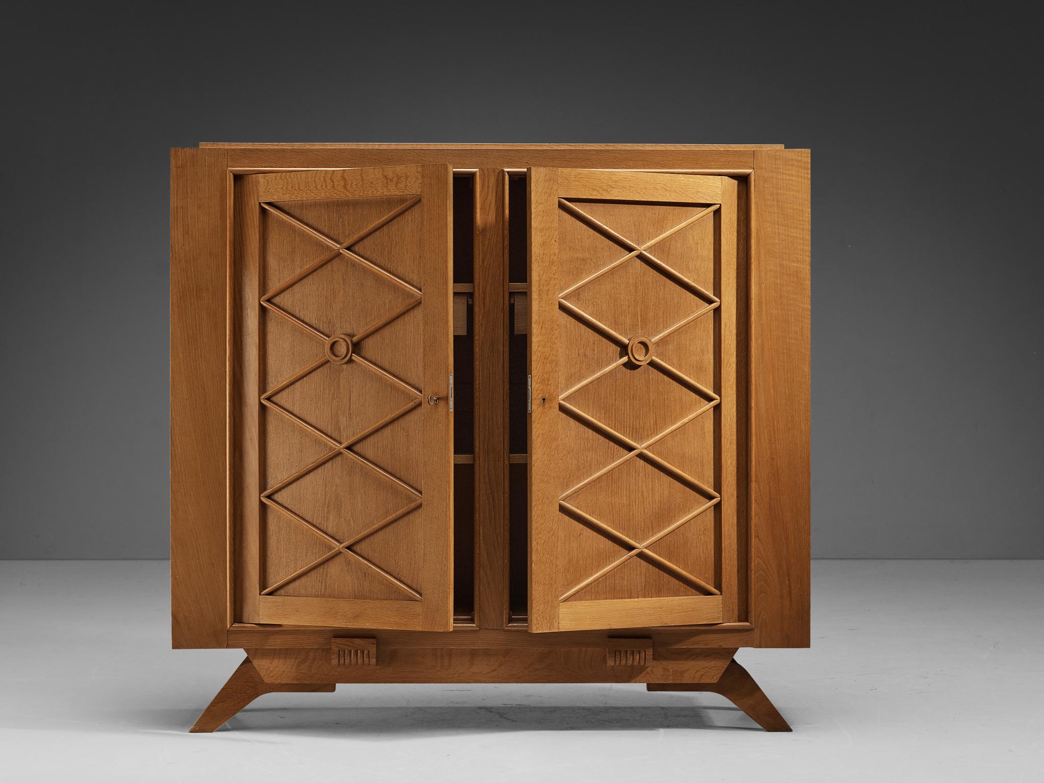 French Late Art Deco Cabinet in Oak For Sale 2