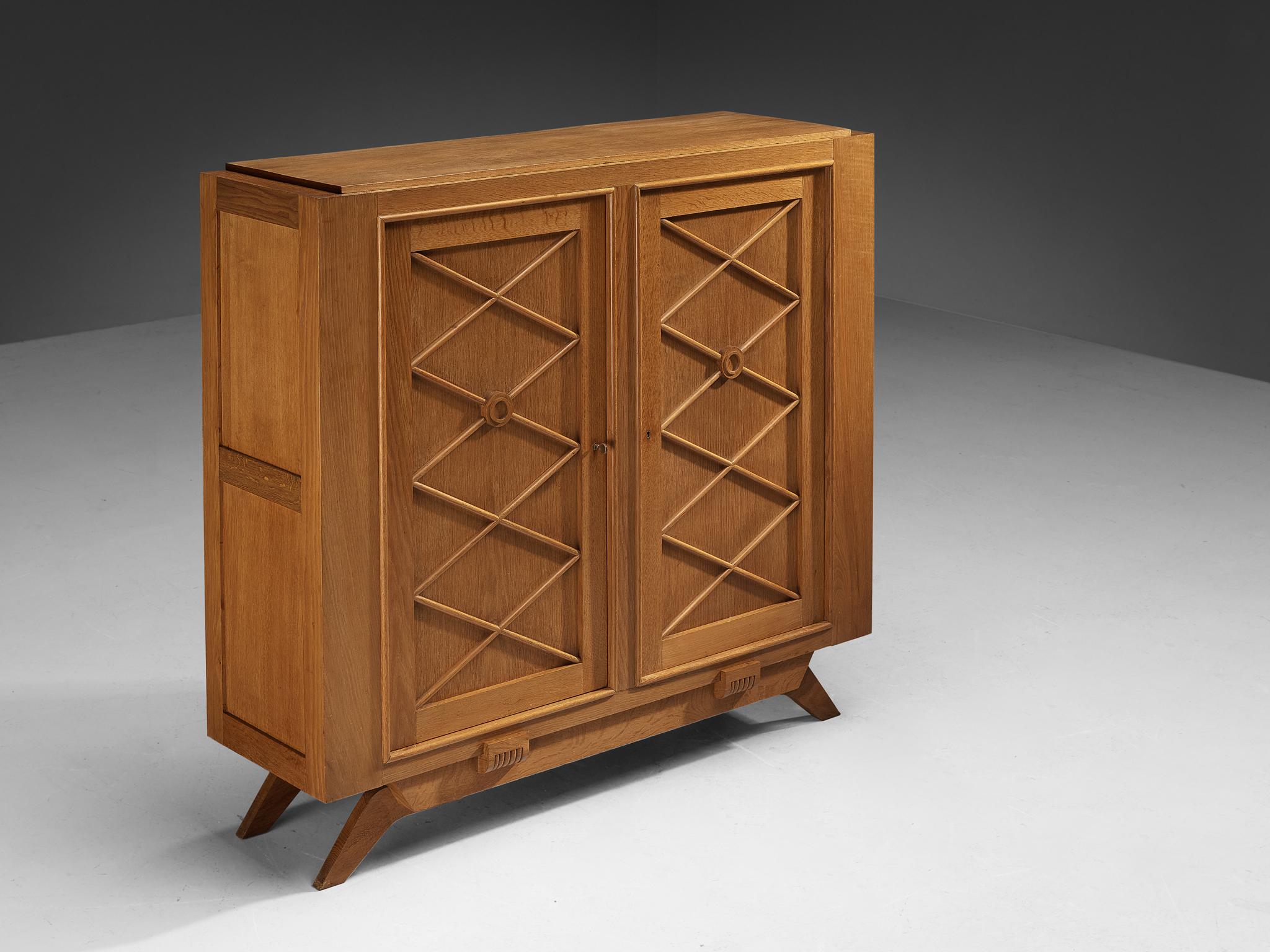 French Late Art Deco Cabinet in Oak For Sale 4