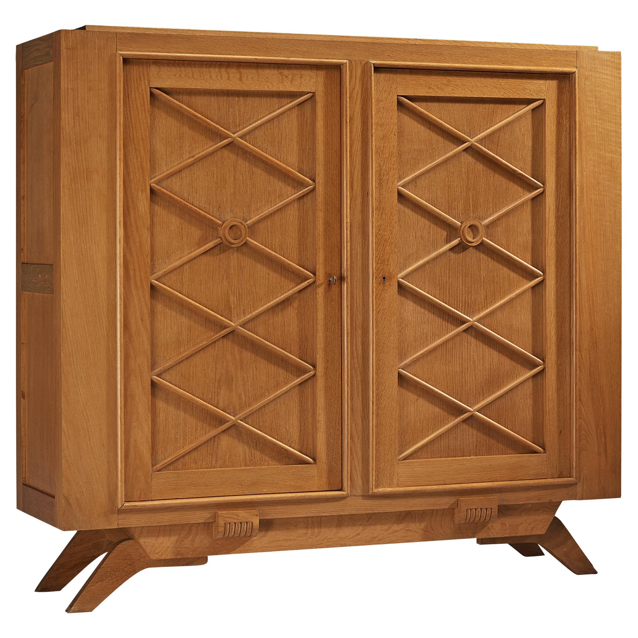 French Late Art Deco Cabinet in Oak