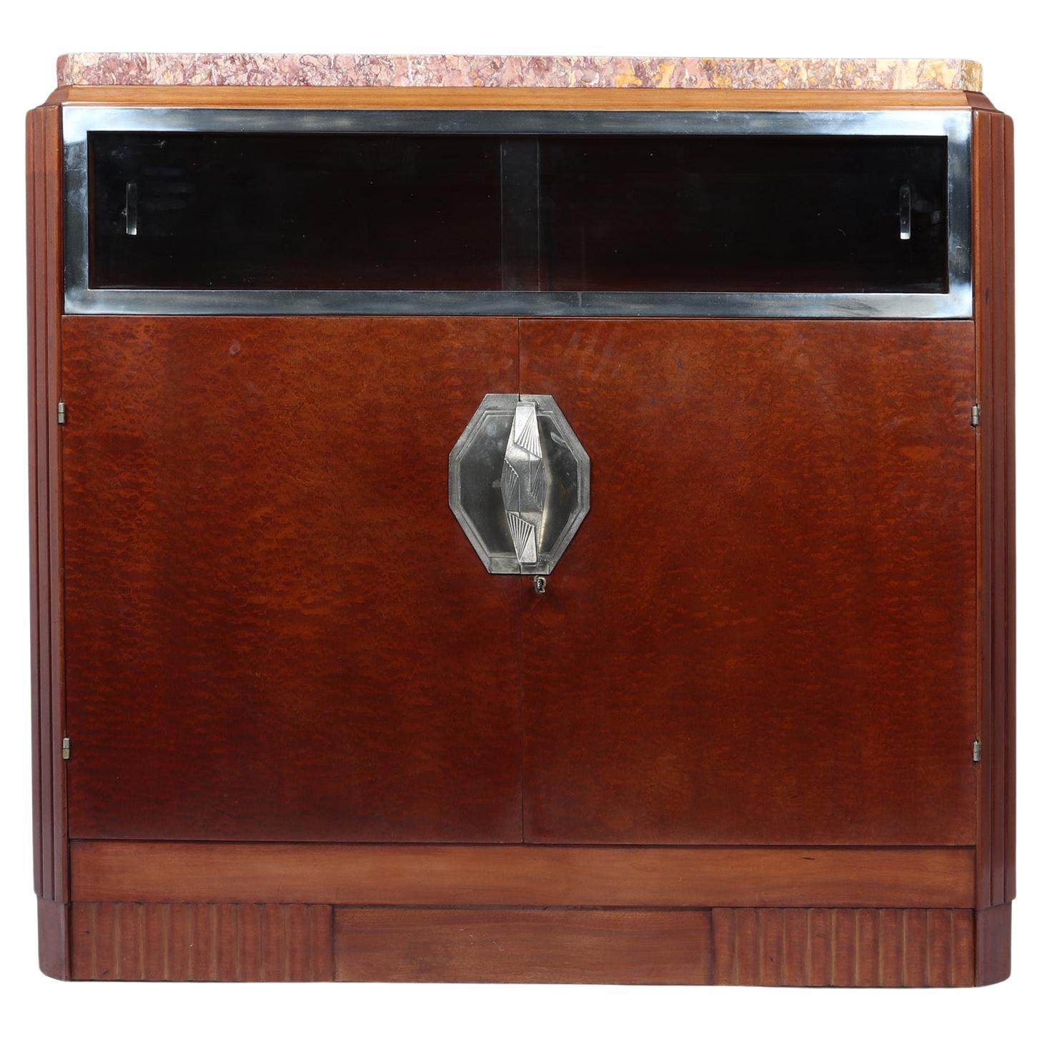 French Art Deco Cabinet in Pomelle Sapelle