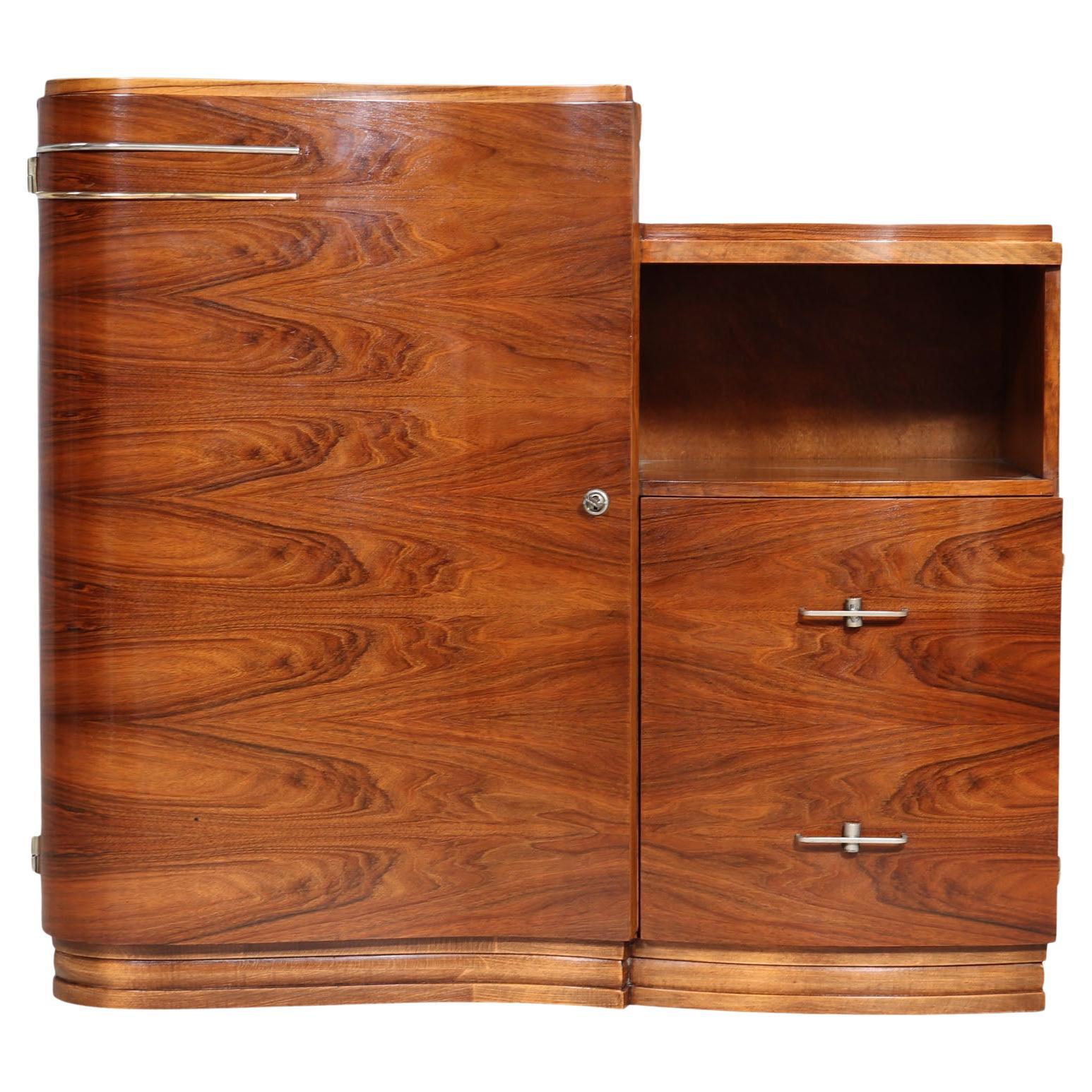 French Art Deco Cabinet in Walnut