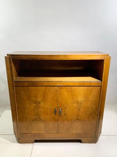 Mobile Art Deco francese con scaffale a libreria aperto, anni '30 circa