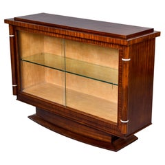 Used French Art Deco Cabinet with Sliding Glass Doors