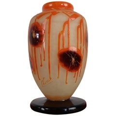 le verre français vase French Art Deco Came Vase by Charles Schneider for Le Verre Francais