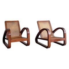 French Art Deco Caned Chairs