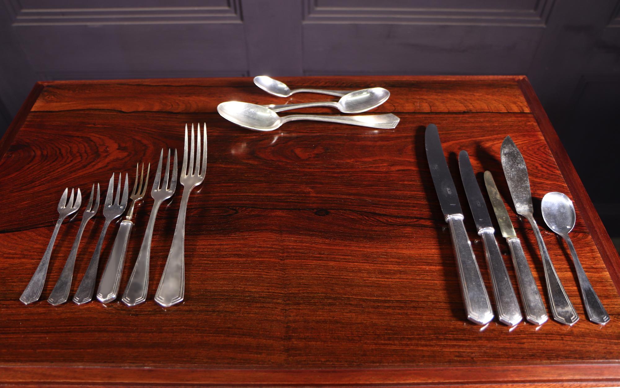 French Art Deco Canteen of Cutlery for 12 People 10