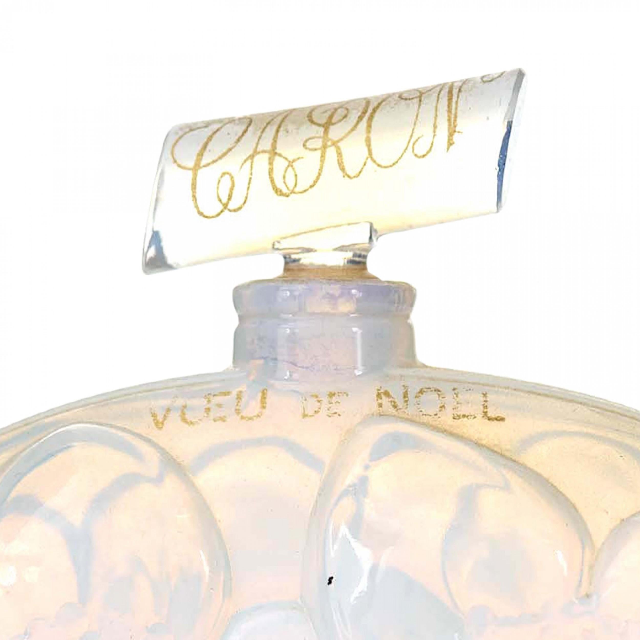 Art Déco Bottiglia di profumo opalescente francese Art Deco A. Caron in vendita