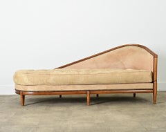 French Art Deco Carved Walnut Chaise