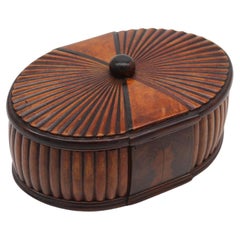 French Art Deco Carved Wood Jewel Casket Circa 1930