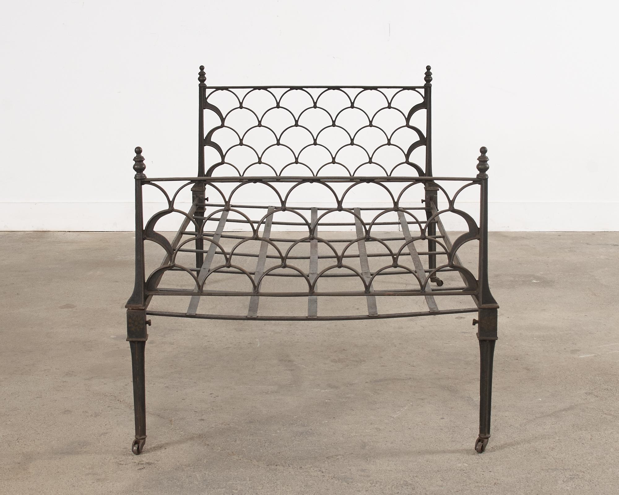 French Art Deco Cast Iron Daybed on Casters For Sale 9