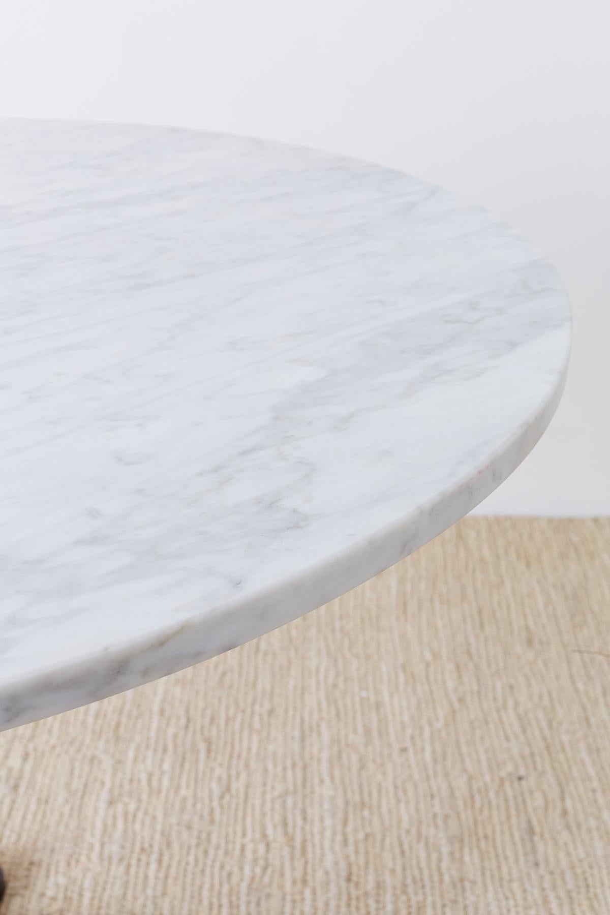 French Cast Iron Marble Top Bistro Dining Table 5