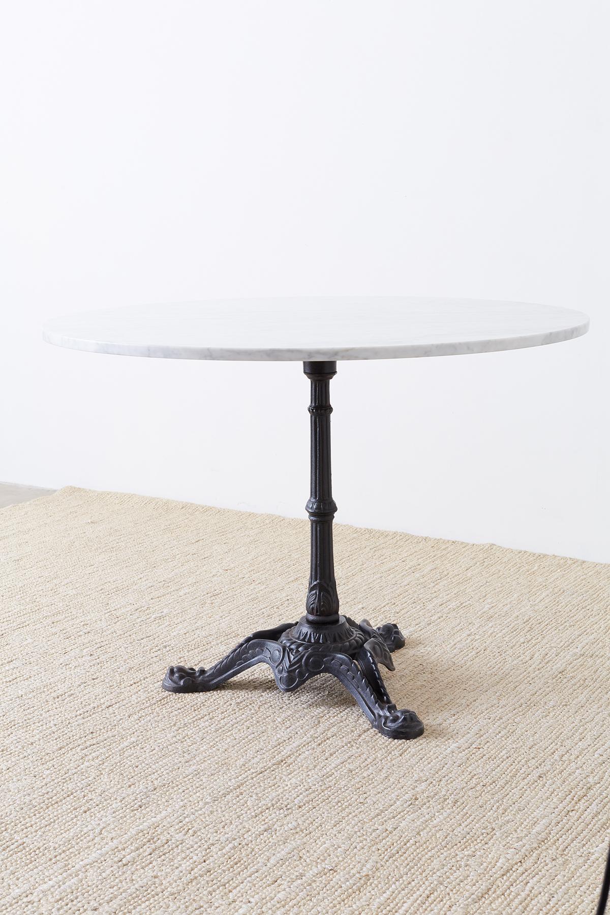 French Cast Iron Marble Top Bistro Dining Table 10