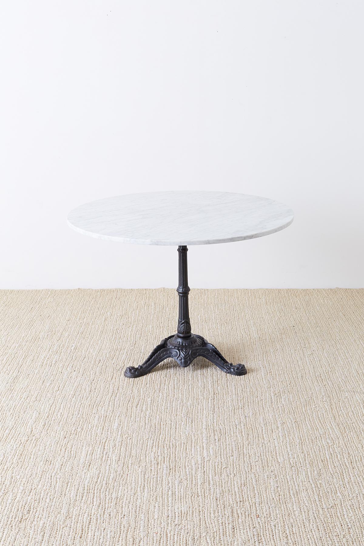 French Cast Iron Marble Top Bistro Dining Table 1