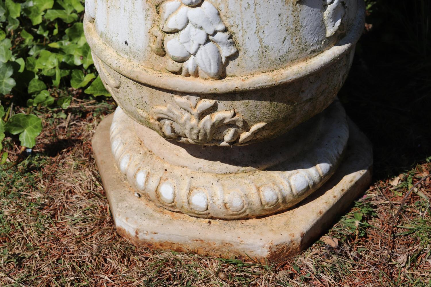French Art Deco Cast iron Urn on Plinth 1