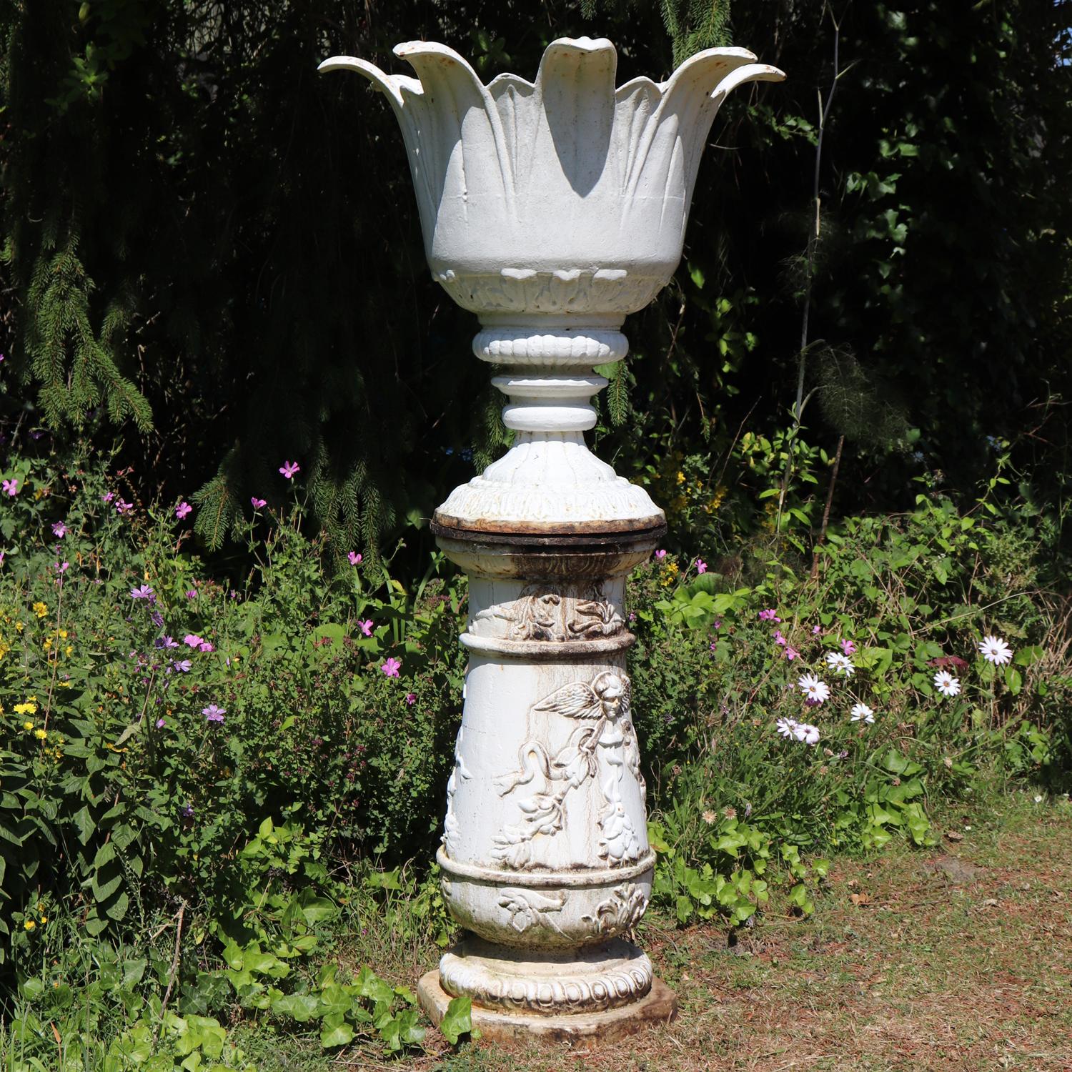 French Art Deco Cast iron Urn on Plinth 3