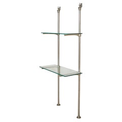 Etagere francese in metallo fuso Art Déco di Siegel, anni '30