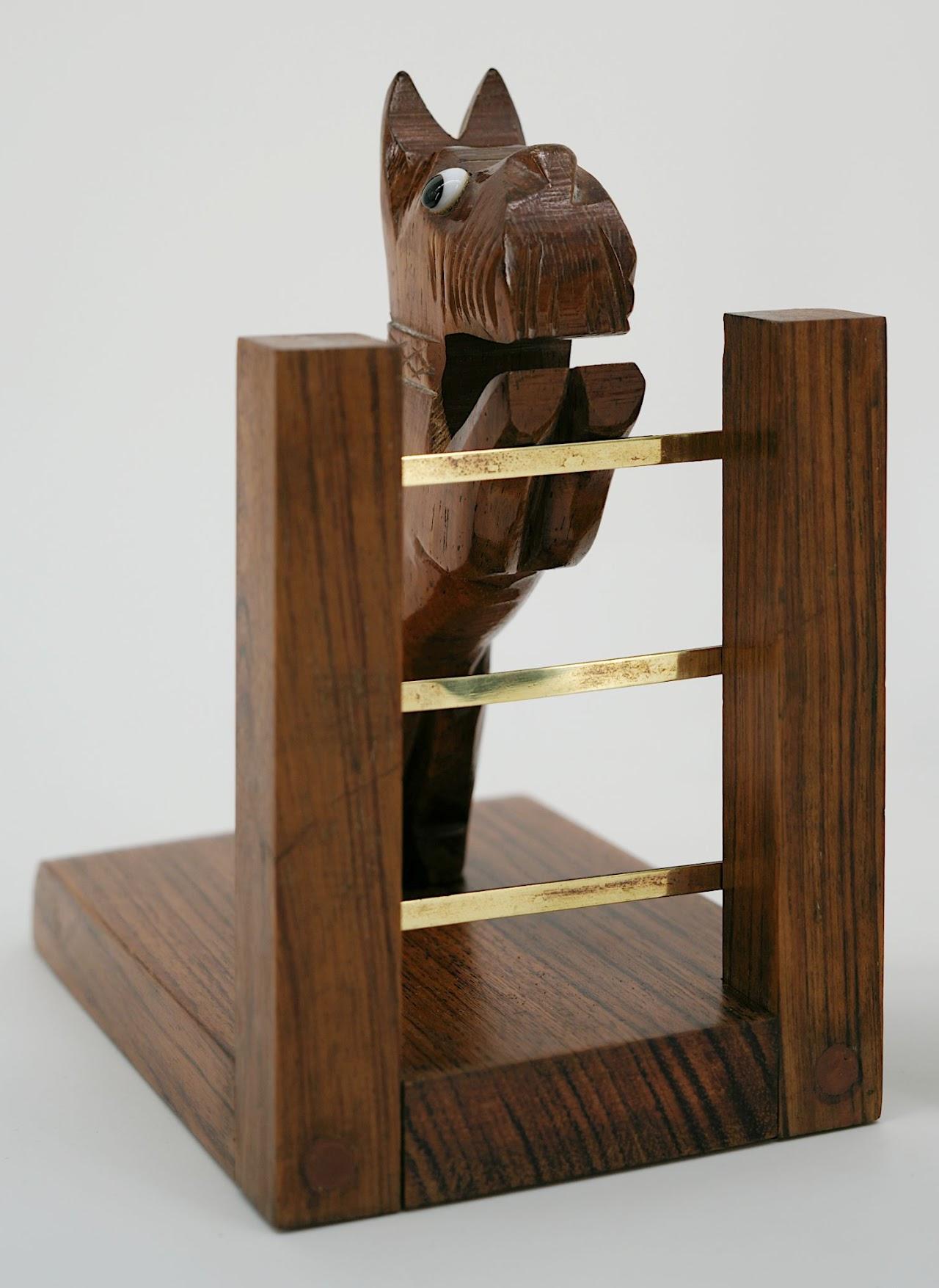 French Art Deco Cat & Dog Bookends, 1920 In Good Condition For Sale In Saint-Amans-des-Cots, FR