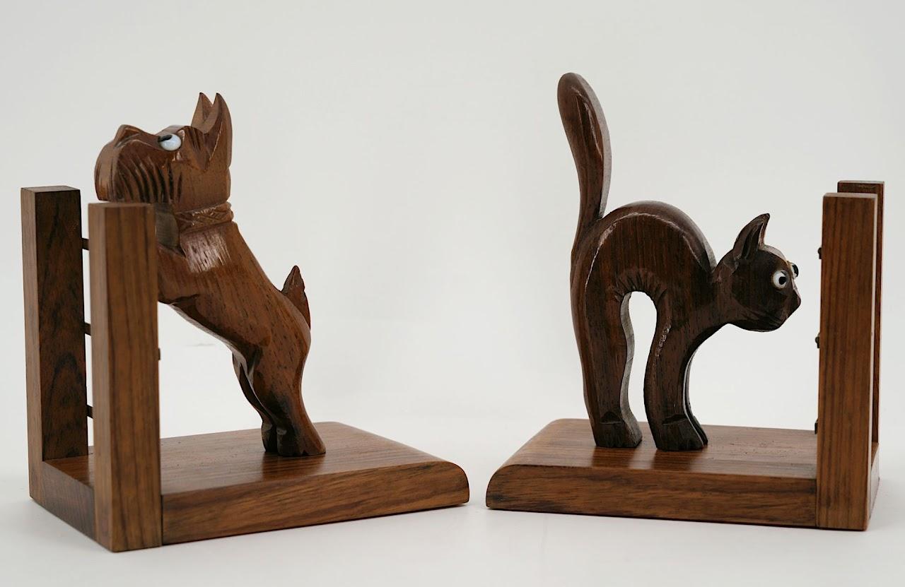 French Art Deco Cat & Dog Bookends, 1920 For Sale 1