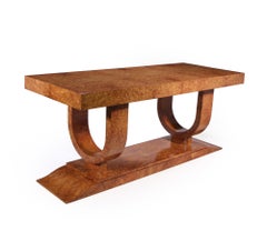 French Art Deco Center Table in Amboyna by Jean Fauré c1925