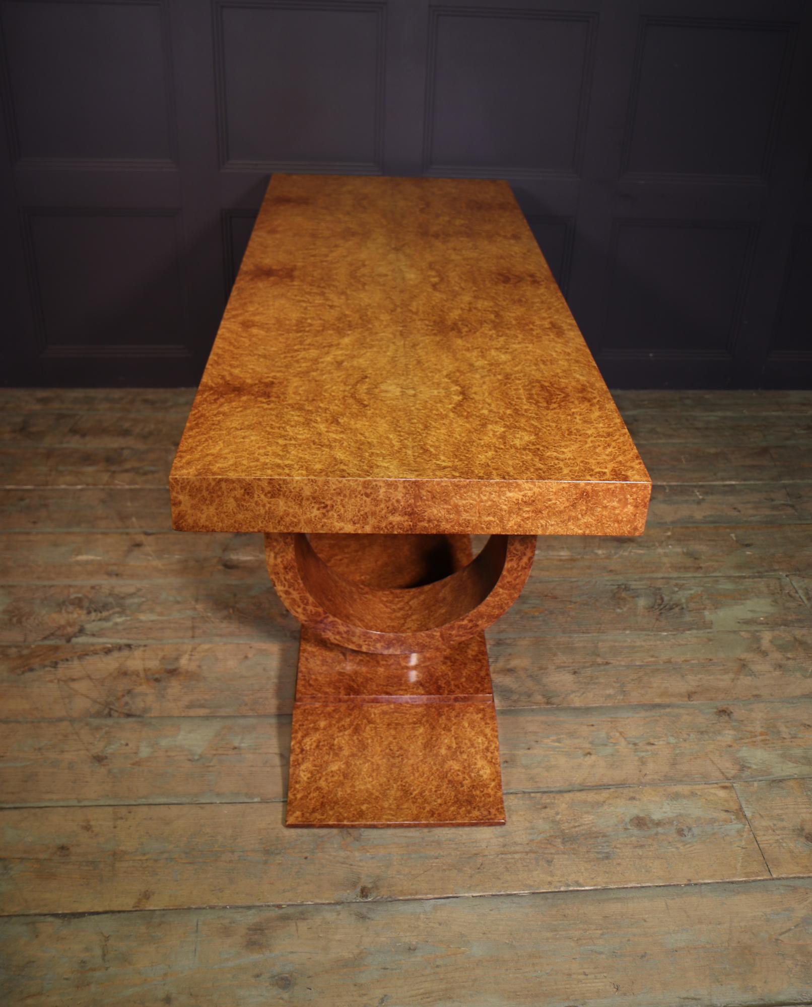 French Art Deco Center Table in Amboyna by Jean Fauré c1925 For Sale 1