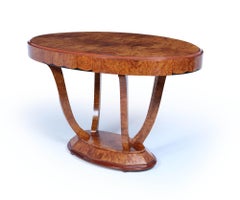 French Art Deco Center Table in Amboyna c1925
