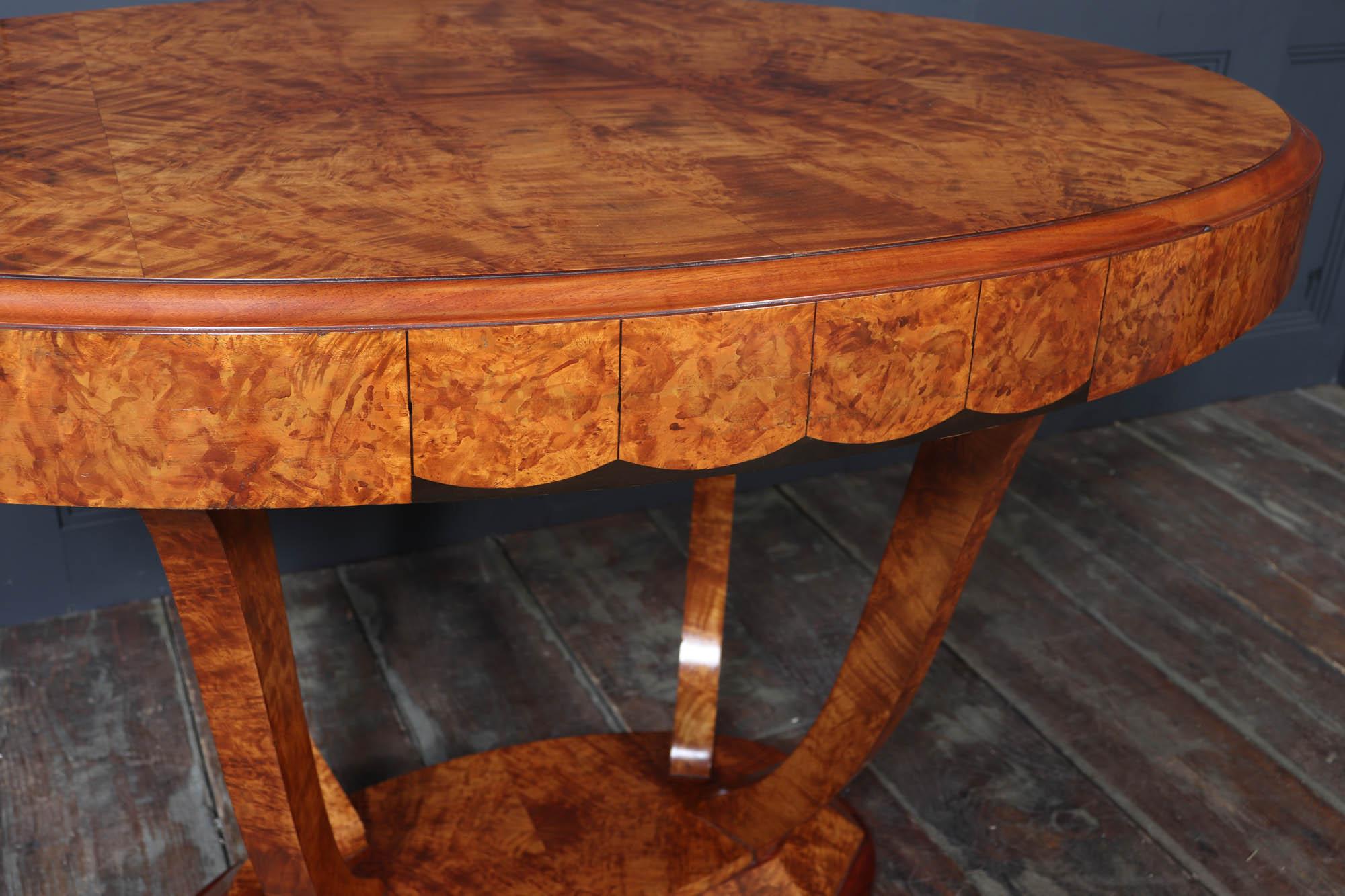 Mesa de centro francesa Art Déco en Amboyna c1925 principios del siglo XX en venta