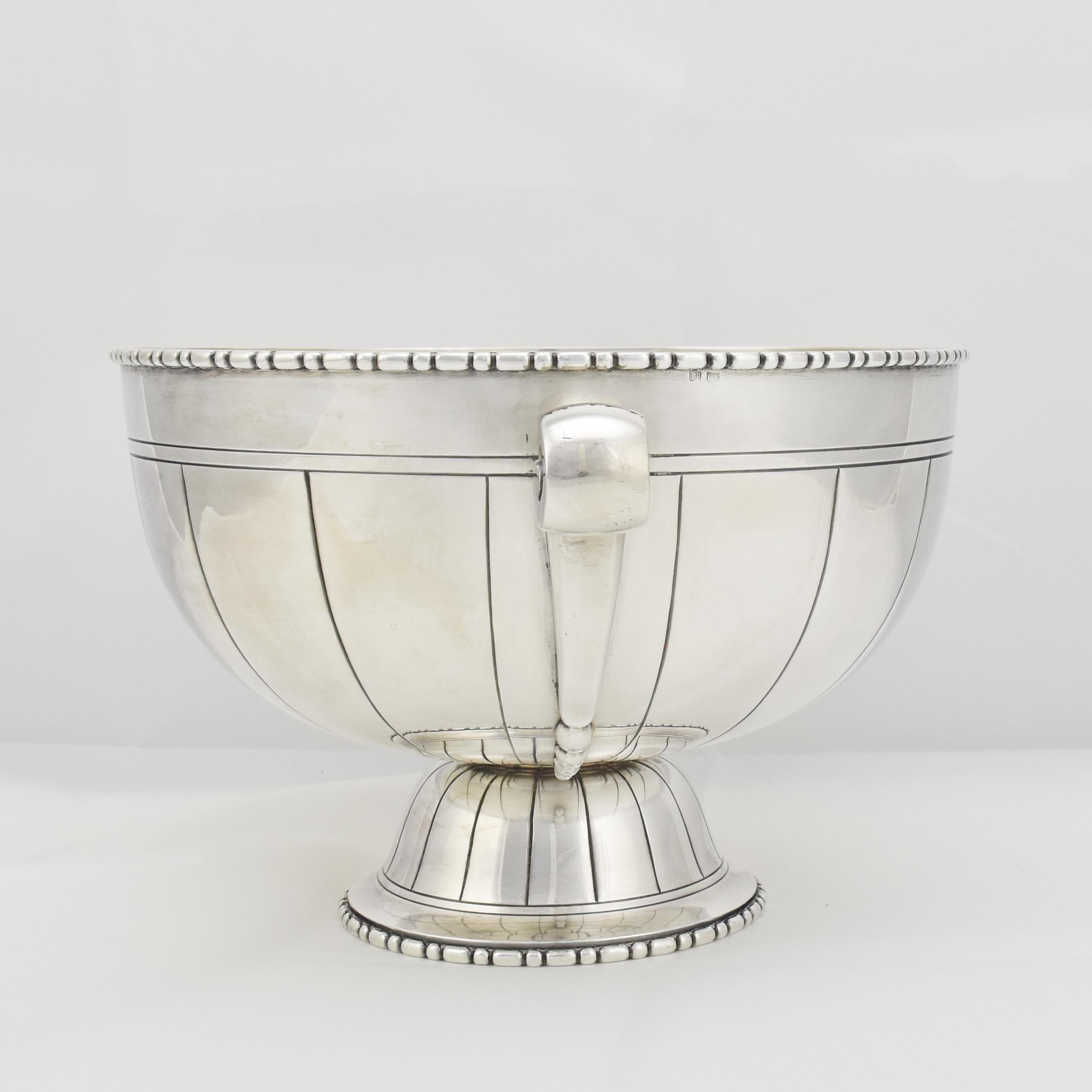 Silver Plate French Art Deco Centerpiece Silverplate Bowl by Bouillet & Bourdelle 1920s For Sale