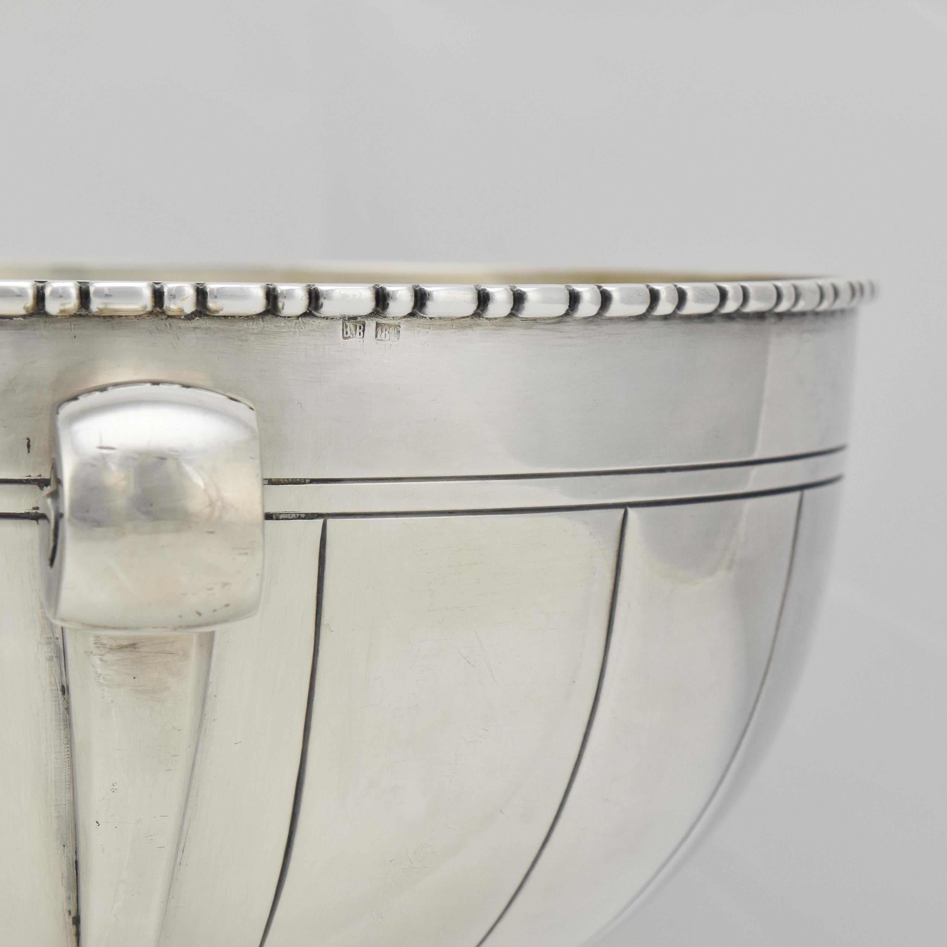 French Art Deco Centerpiece Silverplate Bowl by Bouillet & Bourdelle 1920s For Sale 1