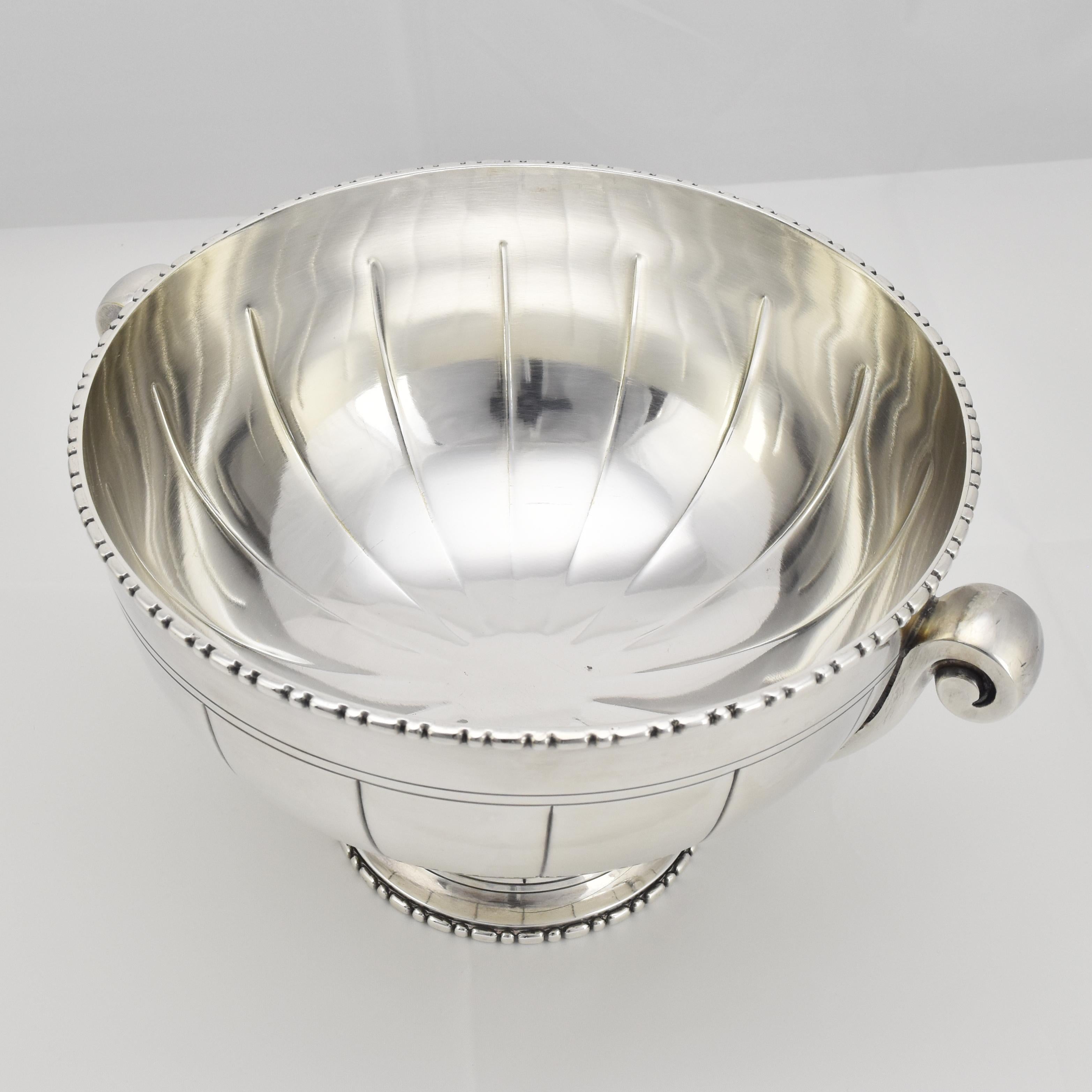 French Art Deco Centerpiece Silverplate Bowl by Bouillet & Bourdelle 1920s For Sale 2