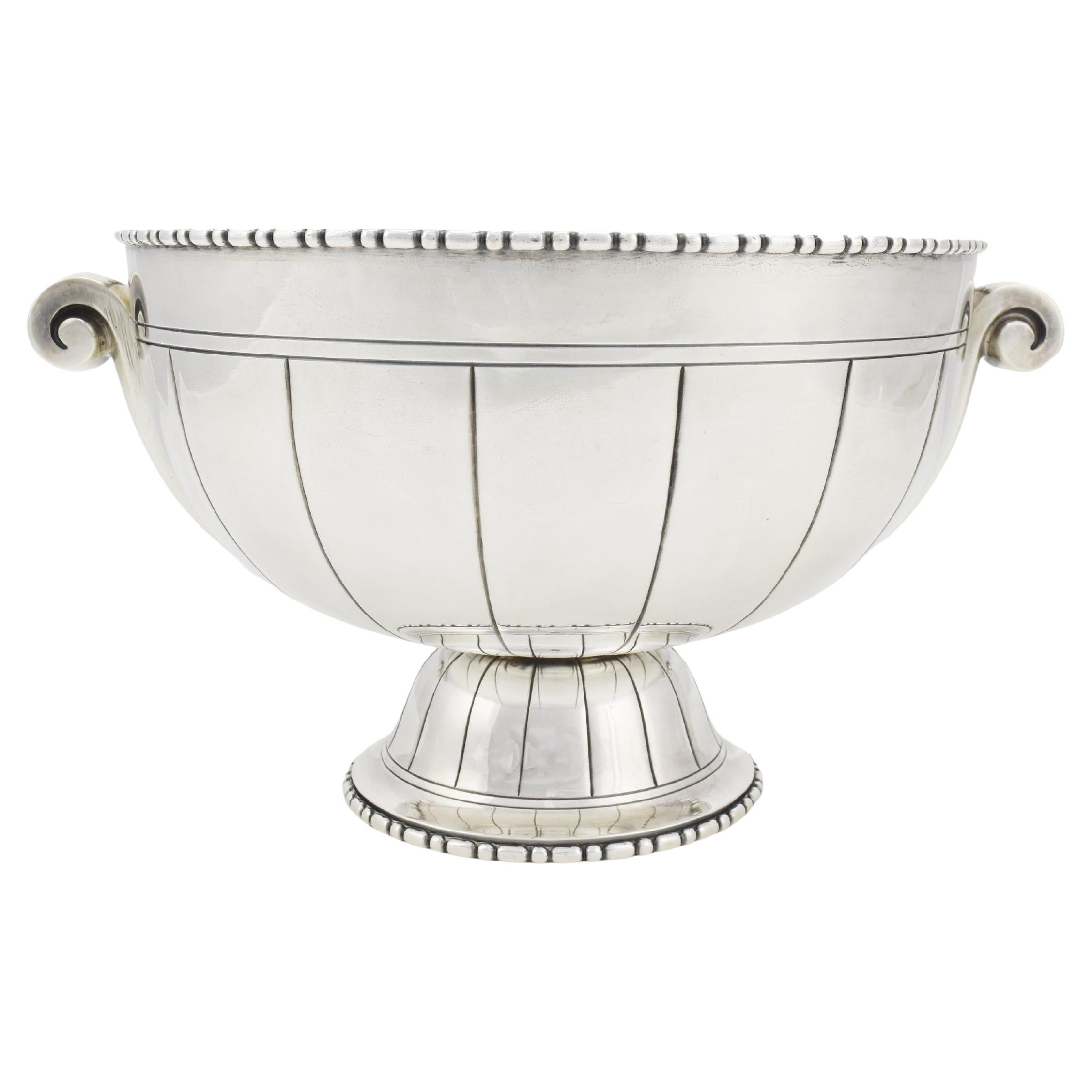 French Art Deco Centerpiece Silverplate Bowl by Bouillet & Bourdelle 1920s