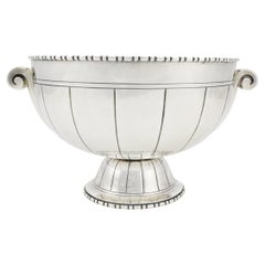 French Art Deco Centerpiece Silverplate Bowl by Bouillet & Bourdelle 1920s