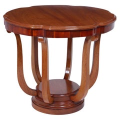 French Art Deco Centre Table in Solid Mahogany