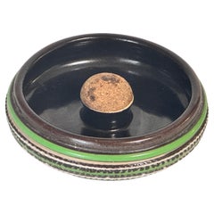 French Art Deco Ceramic Ashtray – Signed, with Cork Center – Circa 1930