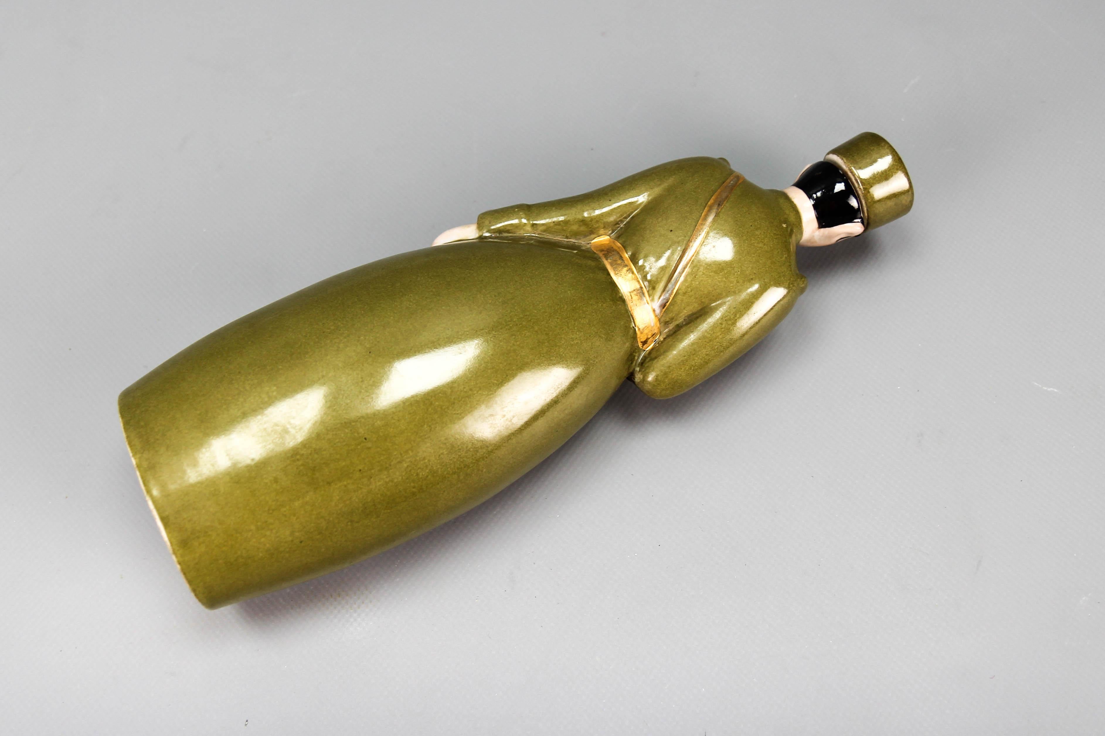  French Art Deco Ceramic Figural Bottle Brigadier General by Robj Paris, 1920s 11