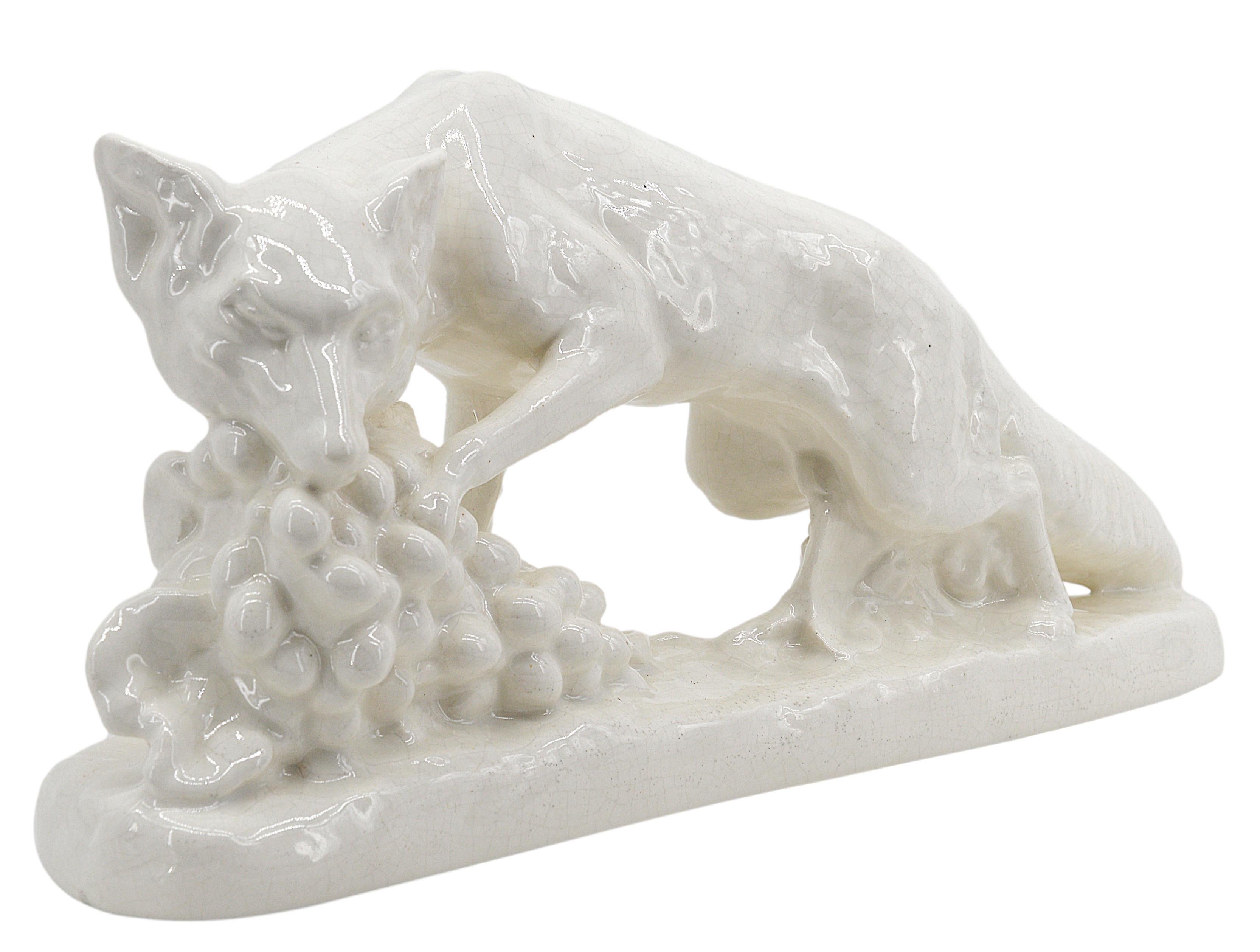 French Art Deco Ceramic Fox by Gustave Gillot for Odyv, 1930s For Sale ...