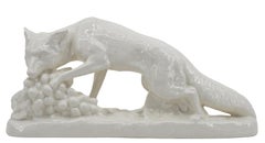 Französischer Art-déco-Keramik-Fuch im Art déco-Stil von Gustave Gillot für Odyv, 1920