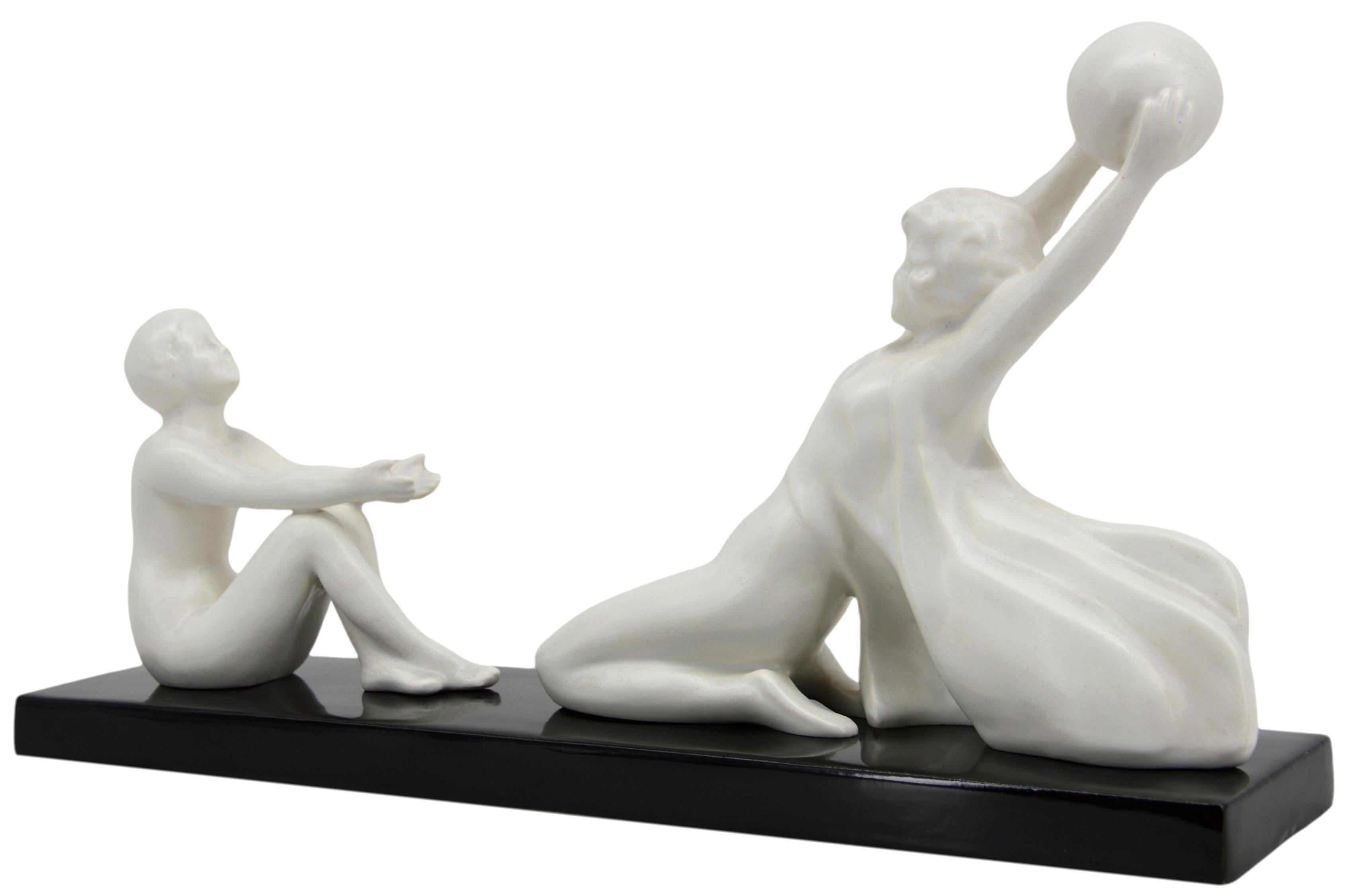 French Art Deco Ceramic Group by ODYV, 1930s 1
