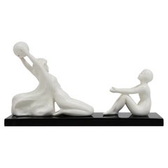 French Art Deco Ceramic Group by ODYV, 1930s