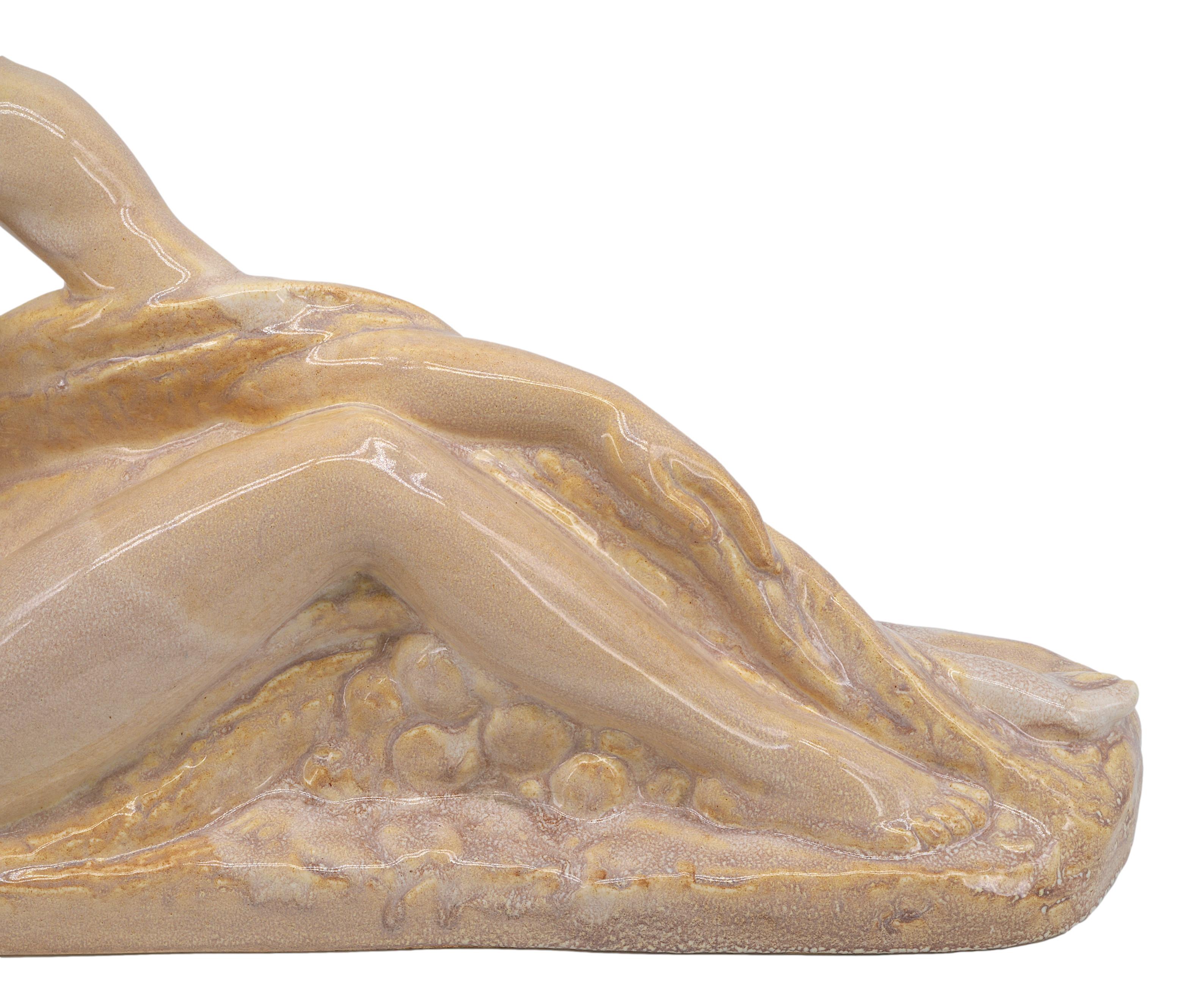 French Art Deco Ceramic Lady by ODYV, 1920 For Sale 6