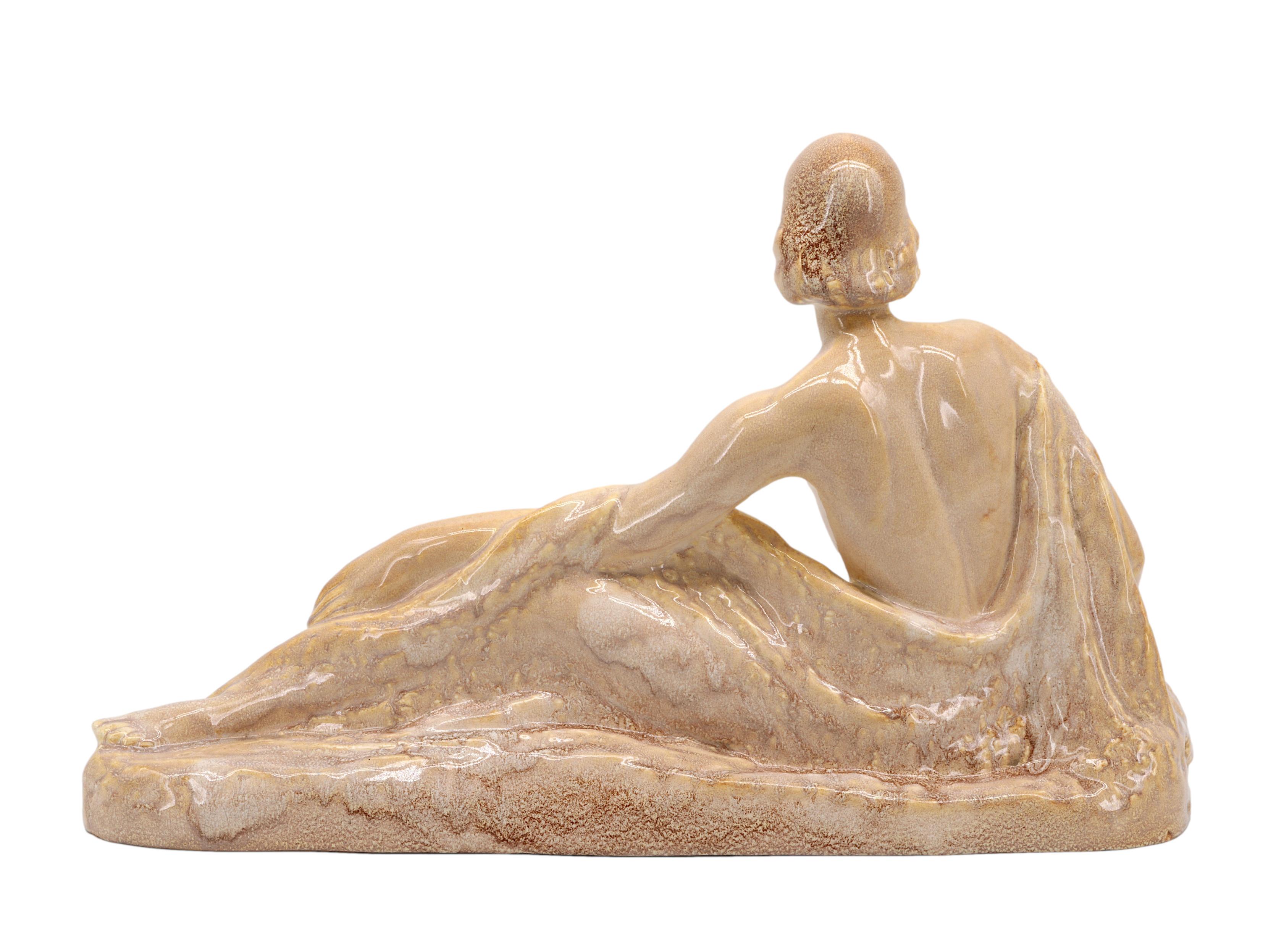 French Art Deco Ceramic Lady by ODYV, 1920 For Sale 10