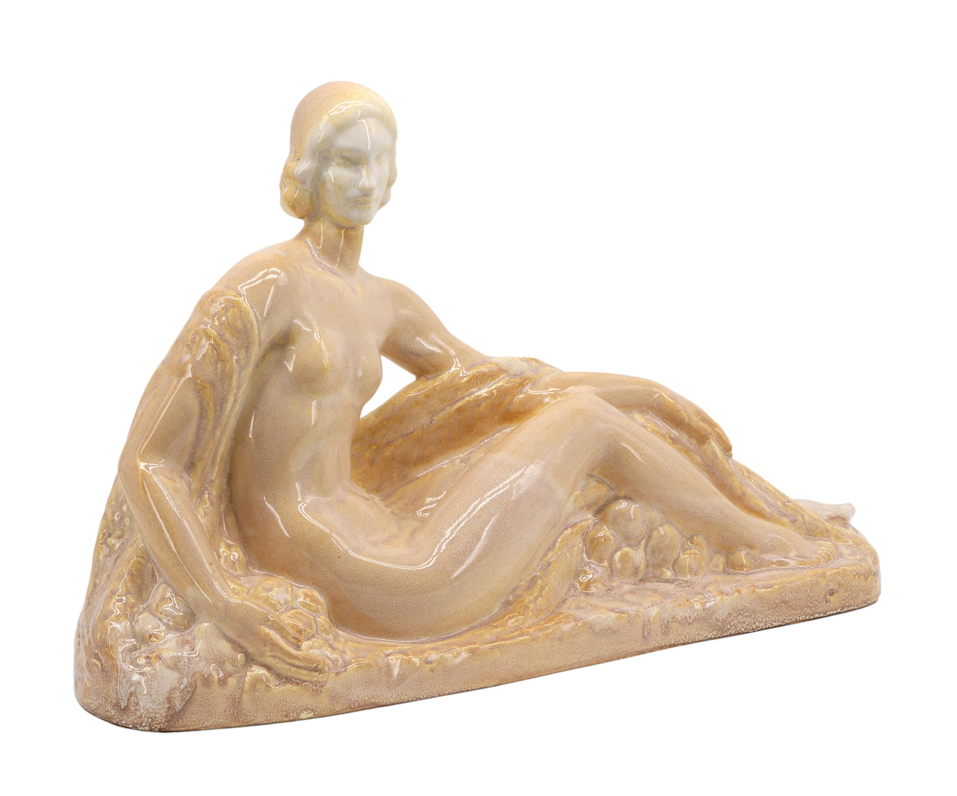 French Art Deco Ceramic Lady by ODYV, 1920 For Sale 1