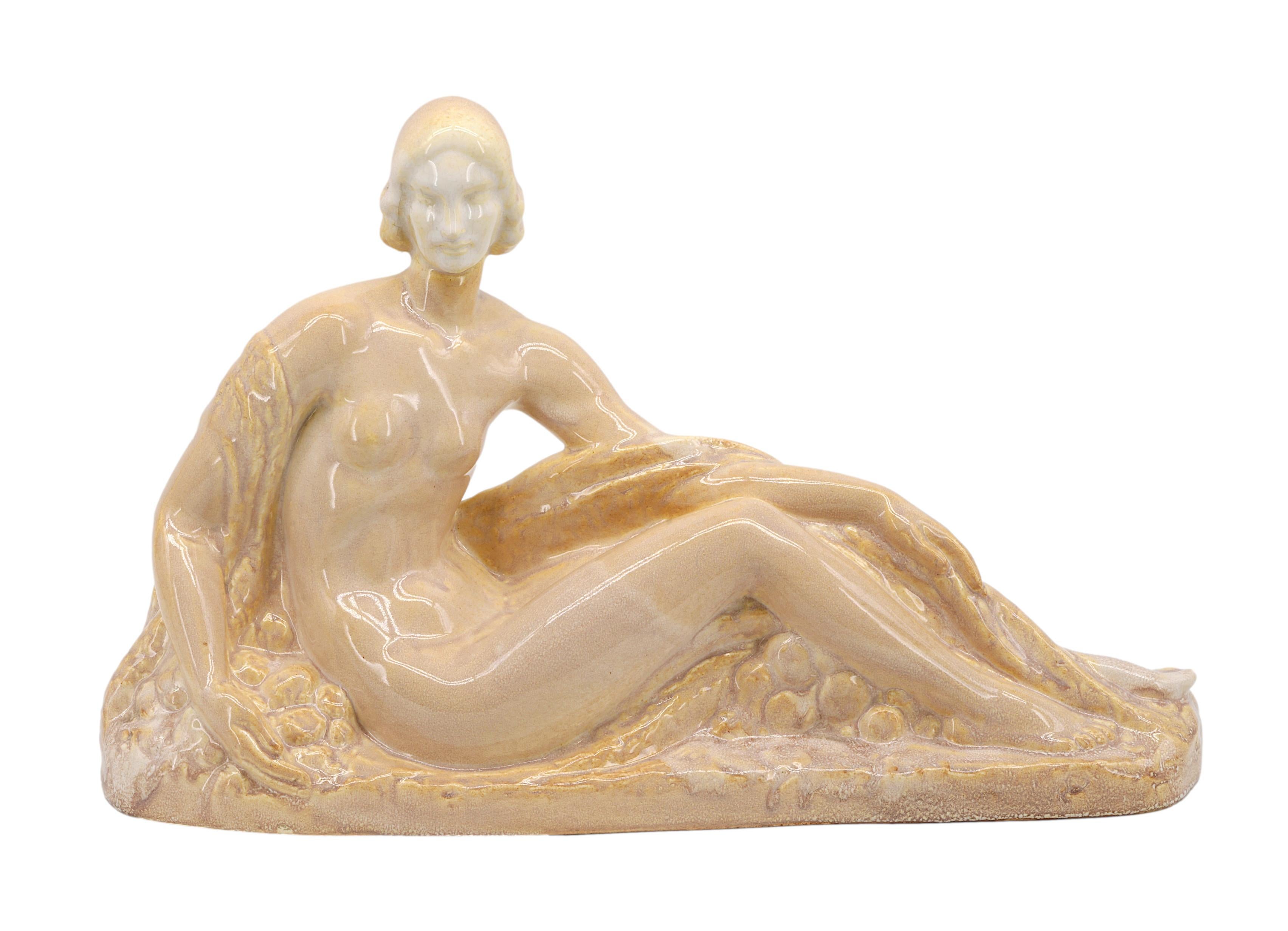 French Art Deco Ceramic Lady by ODYV, 1920 For Sale 2