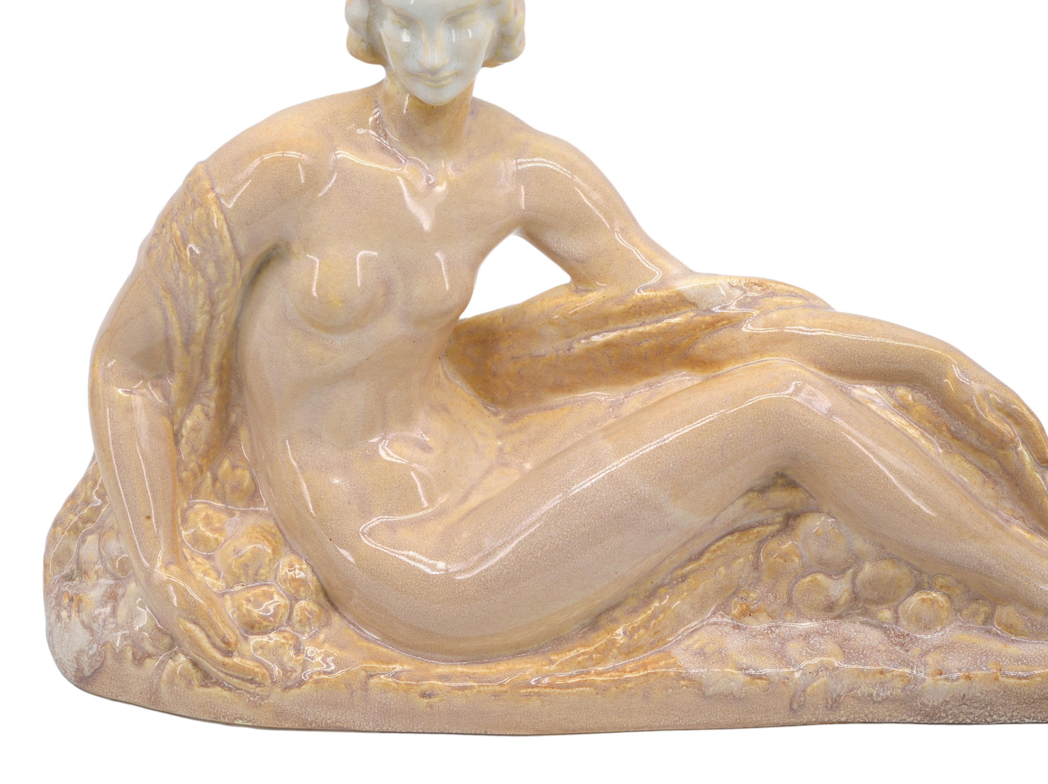 French Art Deco Ceramic Lady by ODYV, 1920 For Sale 4