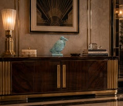 French Art Deco Ceramic Seagull Statue by Moulin-des-Loups, 1920s"