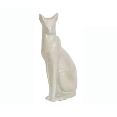 Vintage French Art Deco Ceramic Siamese Cat Sculpture