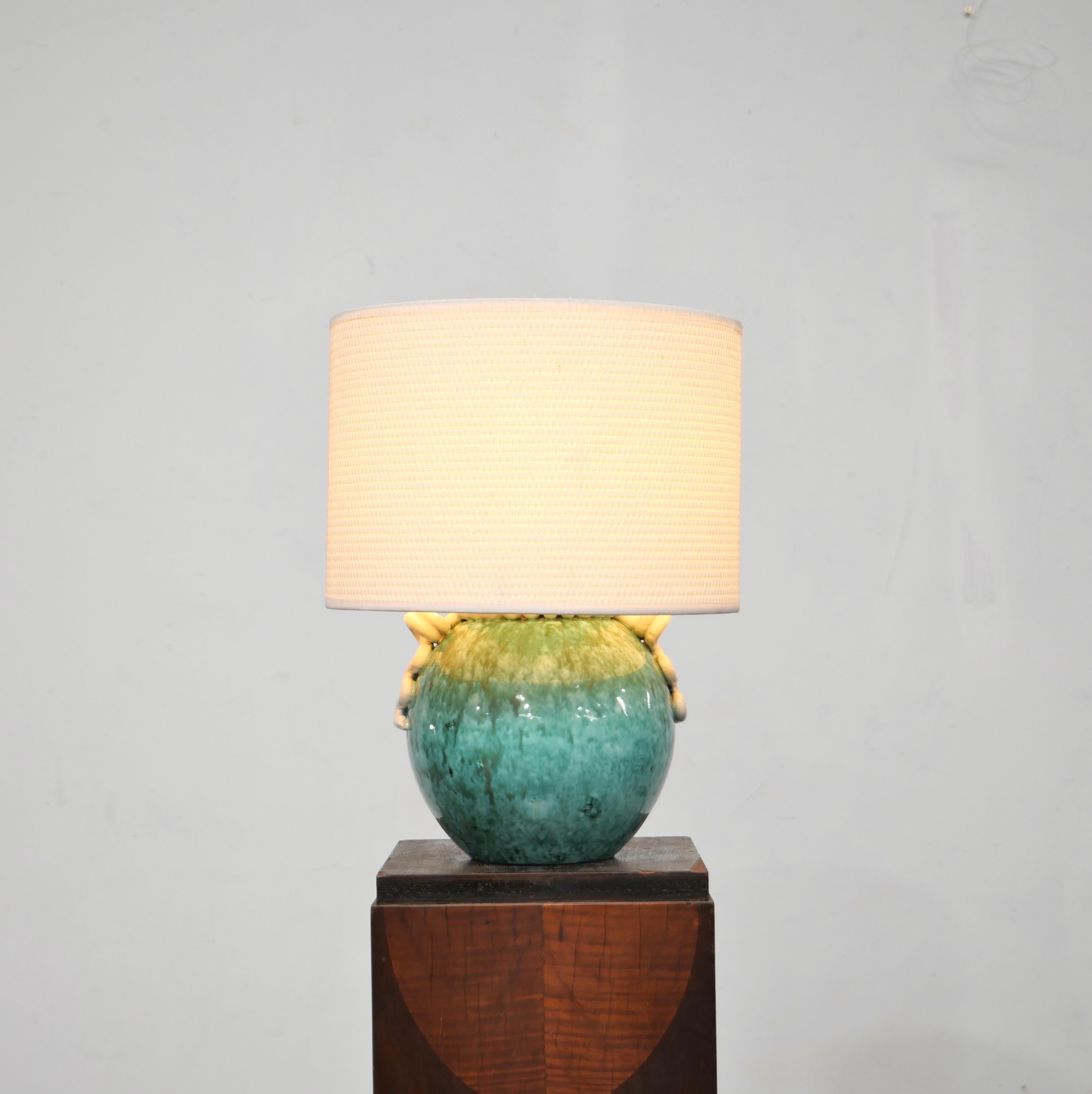 Lampe de table en céramique Art Déco par Gustave Asch, circa 1920 en vente 3